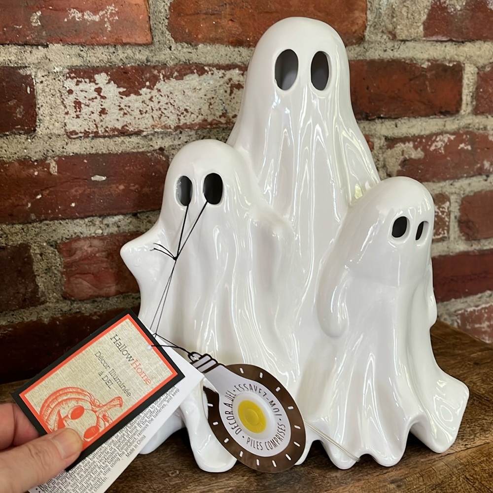 Hallowed Home set of three decorated light up ghosts so cute great for Halloween - Picture 2 of 3